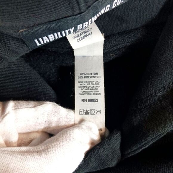Liability Embroidered Heavy Duty Hoodie Unisex Small Streetwear/ Brewing Company - Picture 7 of 12